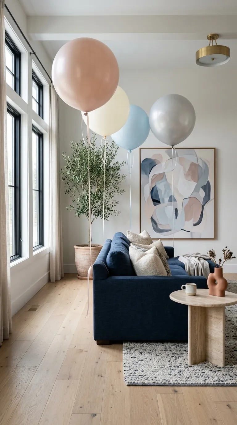 Balloon Simple Decorations Floating Balloons Above the Sofa