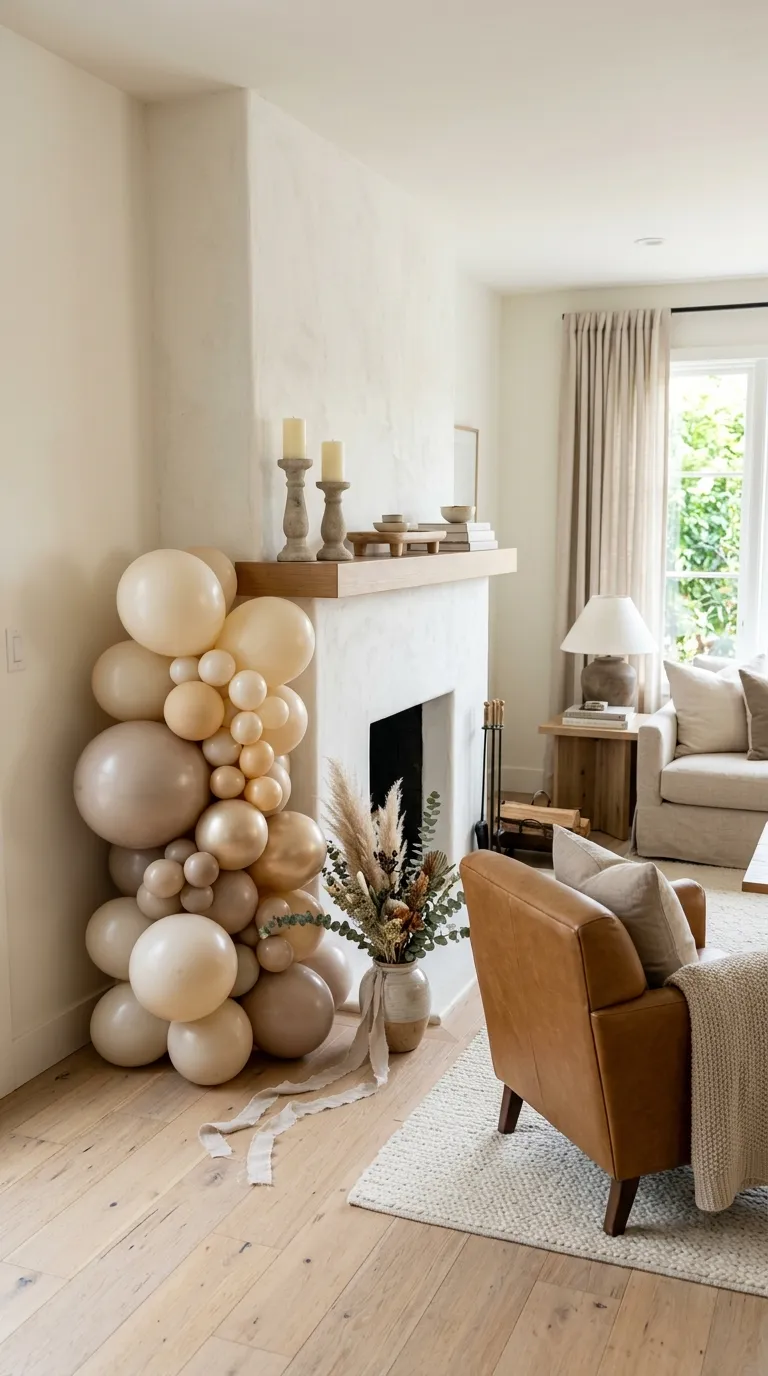 Balloon Simple Decorations Soft Neutral Balloon Cluster
