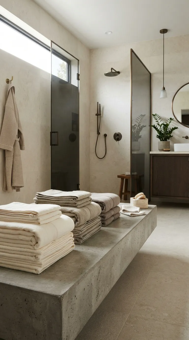 bathroom towel decorating ideas for a luxury look Add a Deep Fold to Bath Towels