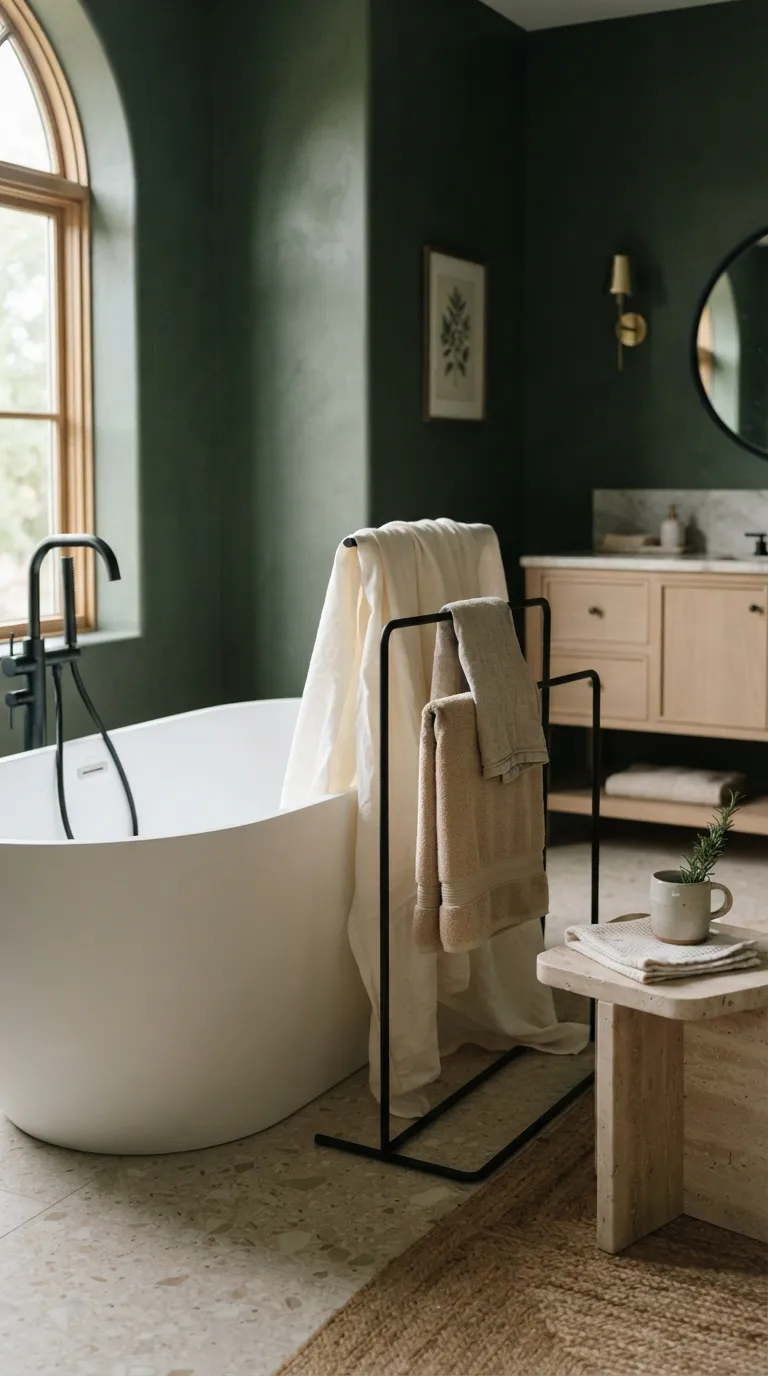 bathroom towel decorating ideas for a luxury look Arrange Towels Around a Freestanding Tub