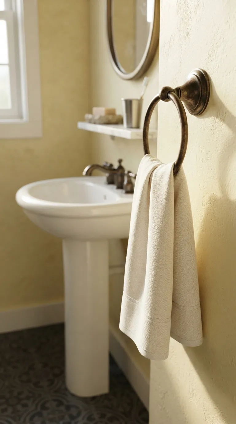 bathroom towel display ideas for guest bathrooms Hang a Towel Ring Beside the Sink