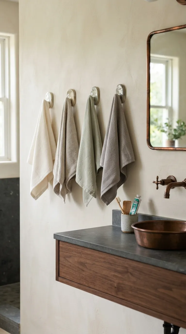 bathroom towel display ideas for guest bathrooms Hang Hand Towels on Decorative Hooks