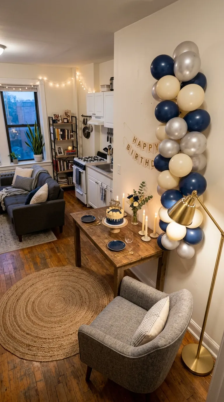 birthday decorations at home Small Apartment Celebration