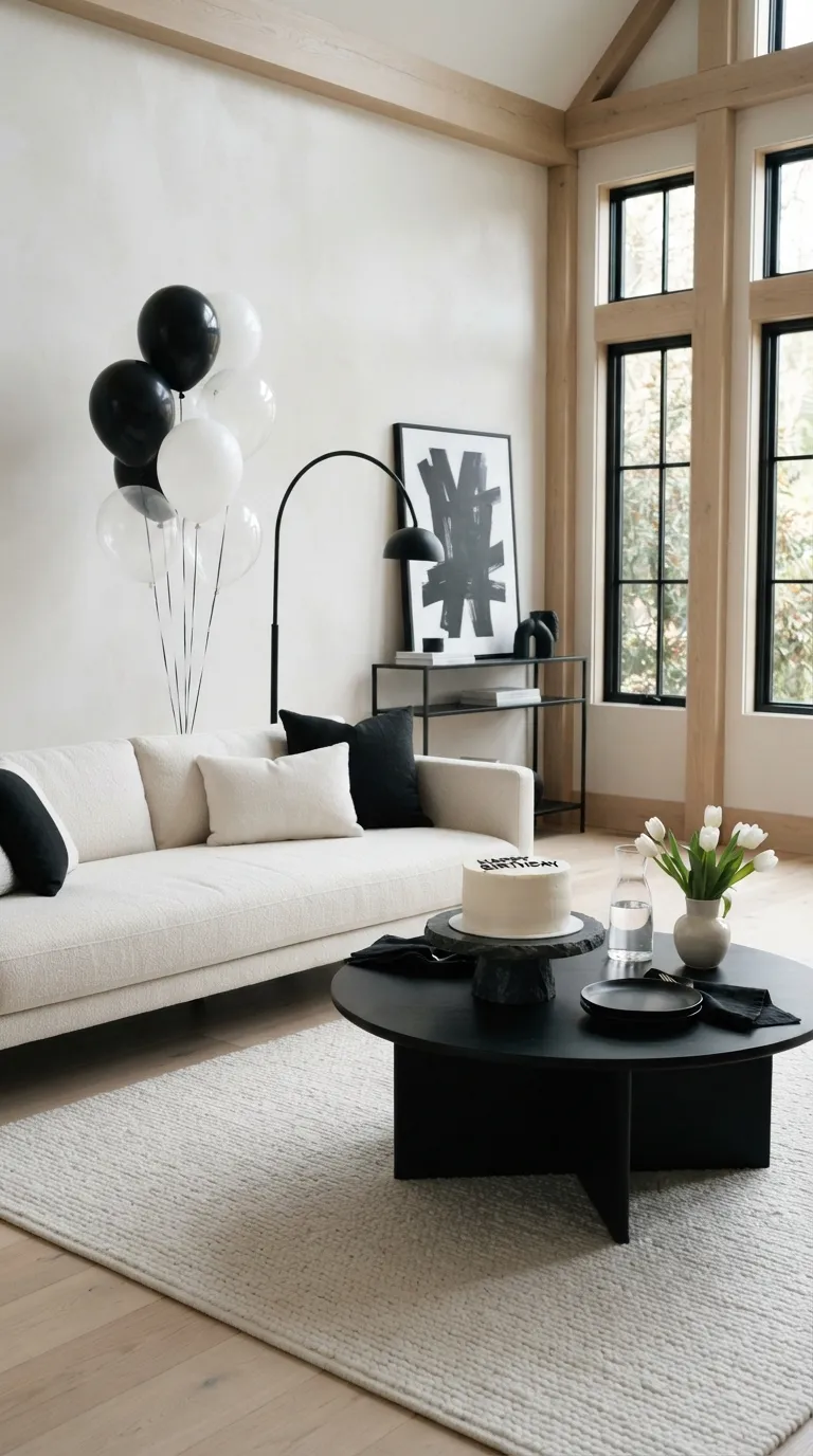 Birthday Decorations Living Room Black And White Decor