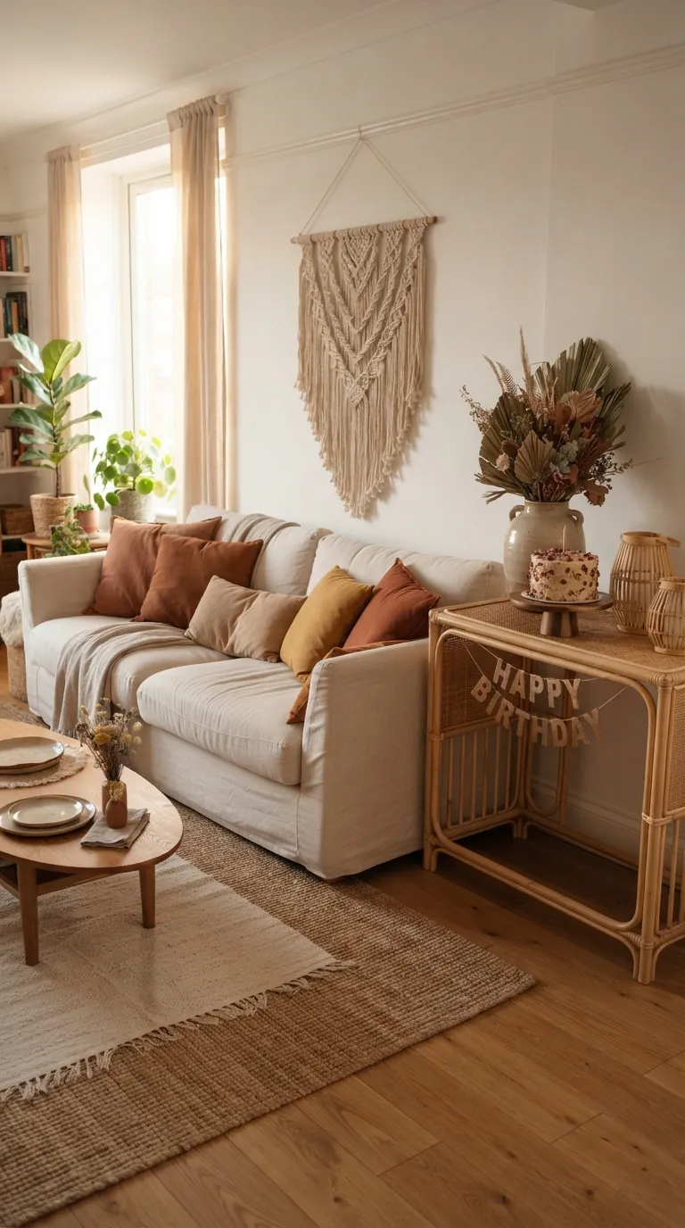 Birthday Decorations Living Room Boho Birthday Setup