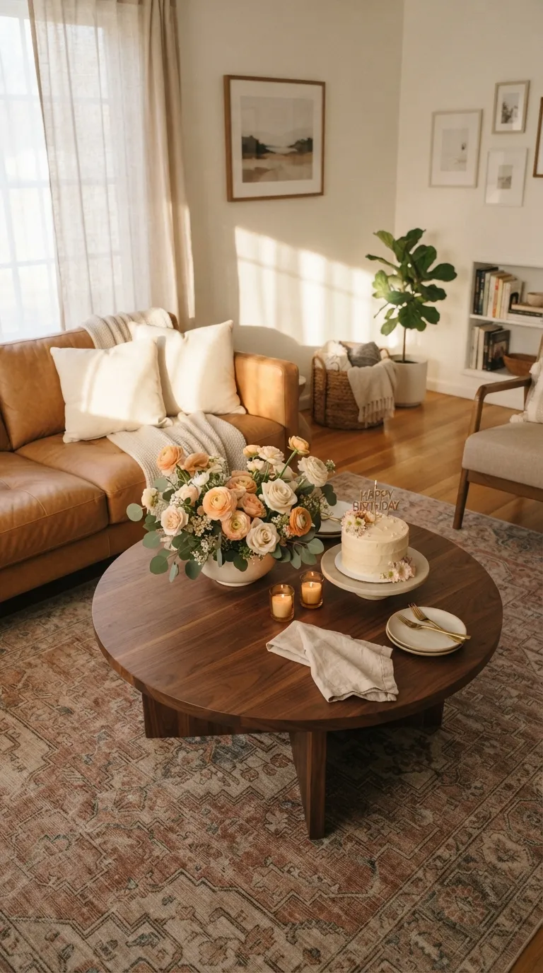 Birthday Decorations Living Room Floral Coffee Table
