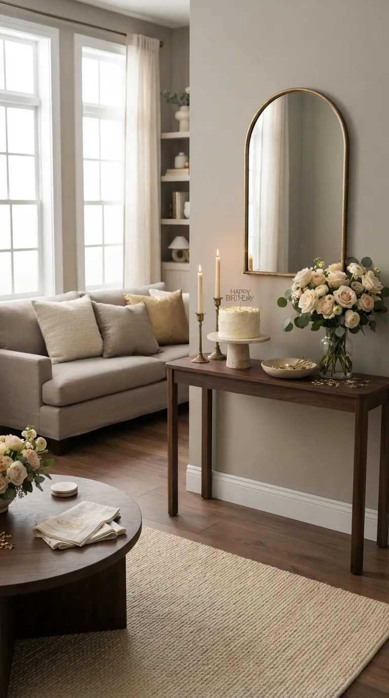 Birthday Decorations Living Room Gold Accent Styling