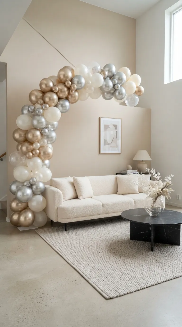 Birthday Decorations Living Room Metallic Balloon Arch