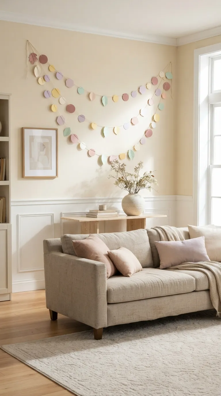 Birthday Decorations Living Room Pastel Wall Garland