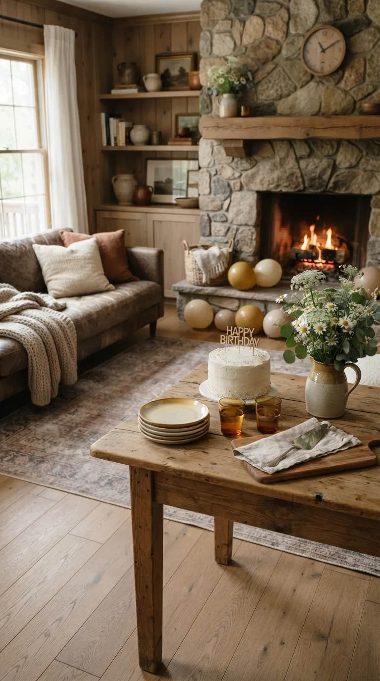 Birthday Decorations Living Room Rustic Birthday Table