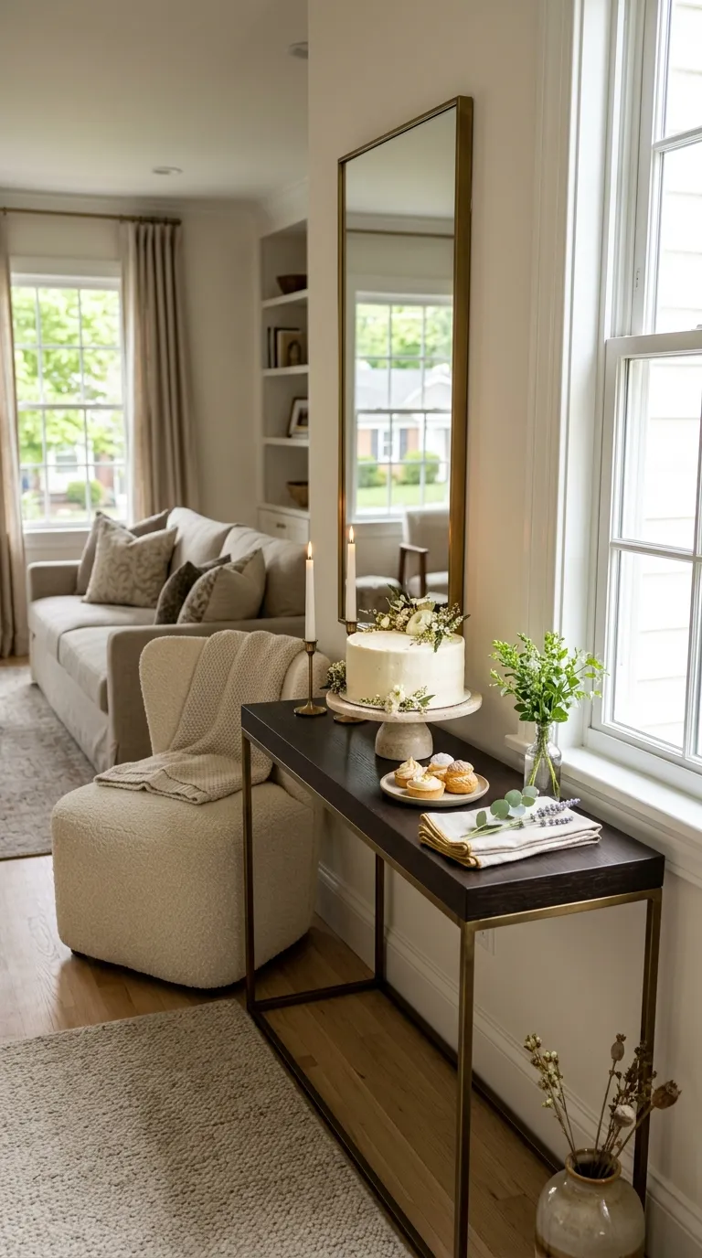 Birthday Living Room Chic Cake Table Corner