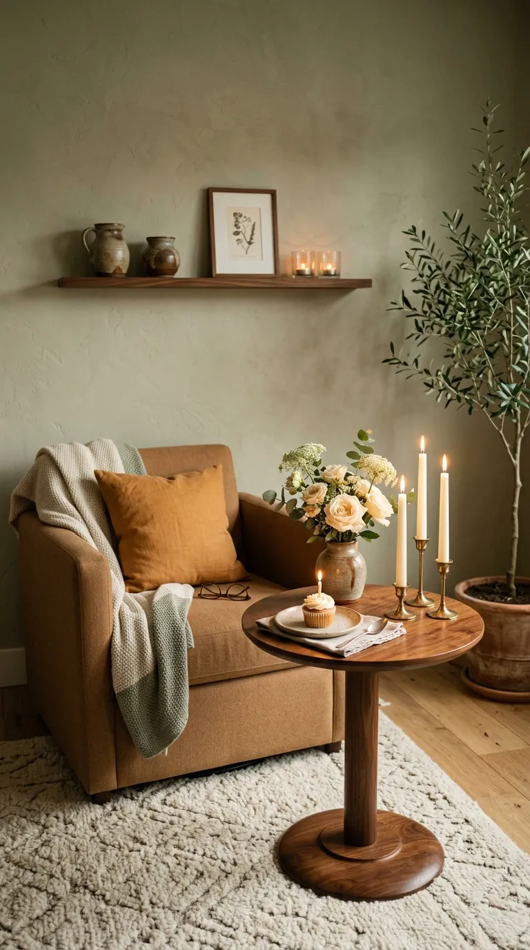 Birthday Living Room Cozy Candle And Flower Nook