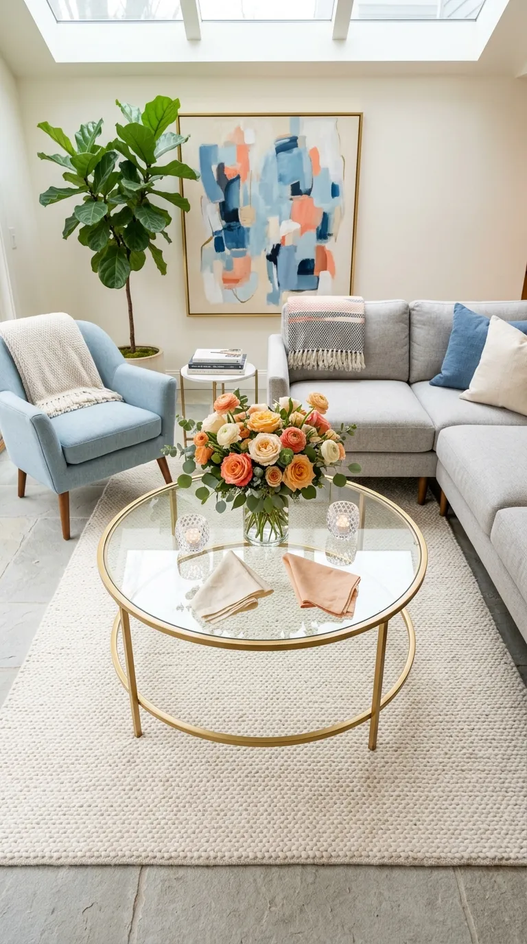Birthday Living Room Fresh Flower Coffee Table