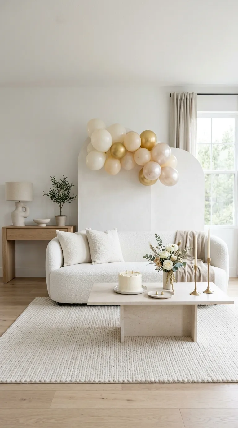 Birthday Living Room Minimalist White And Gold