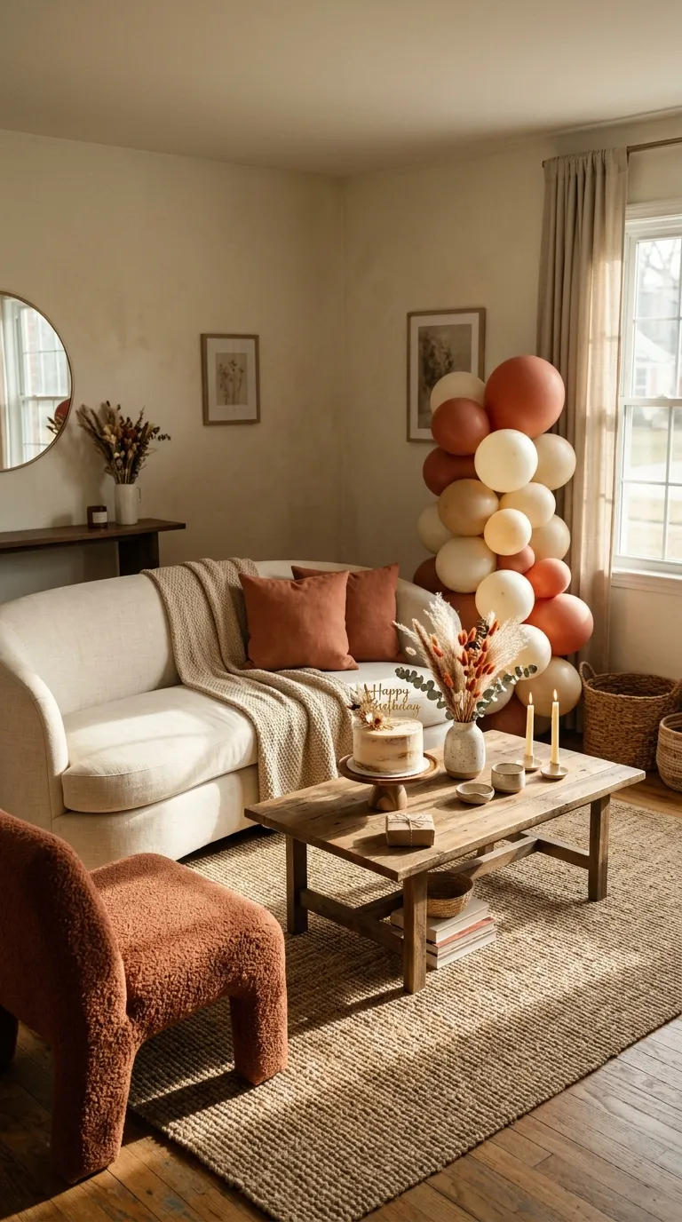 Birthday Living Room Terracotta And Cream Palette
