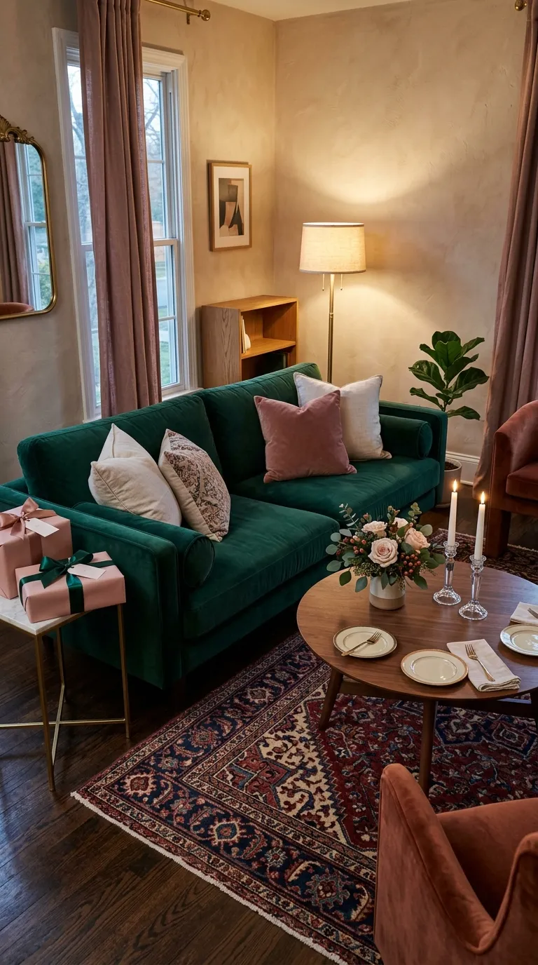 Birthday Living Room Velvet Sofa Party Corner