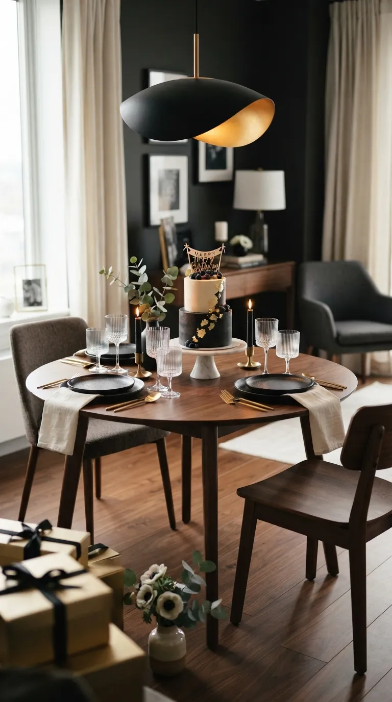 birthday party ideas Black And Gold Theme