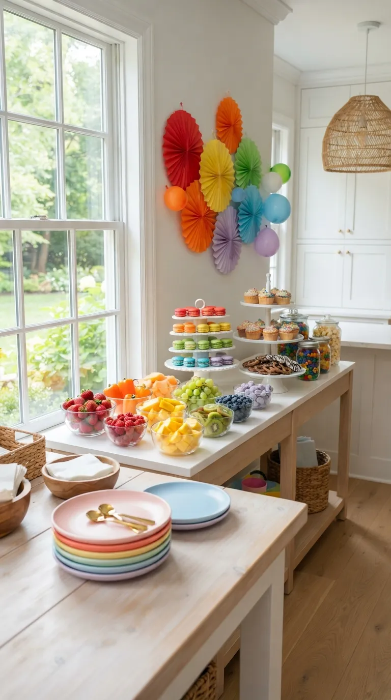 birthday party ideas Rainbow Snack Station