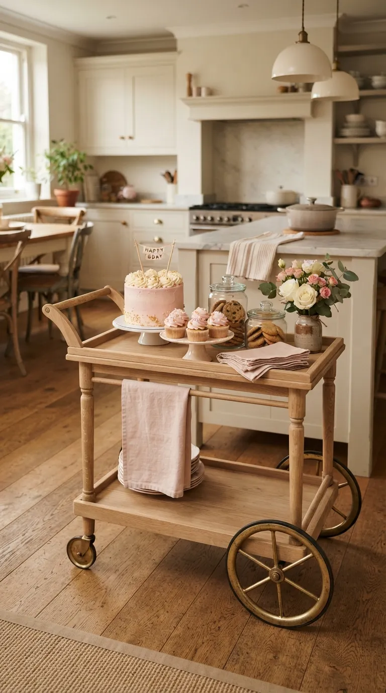 Birthday Pink Decoration Pink Dessert Cart