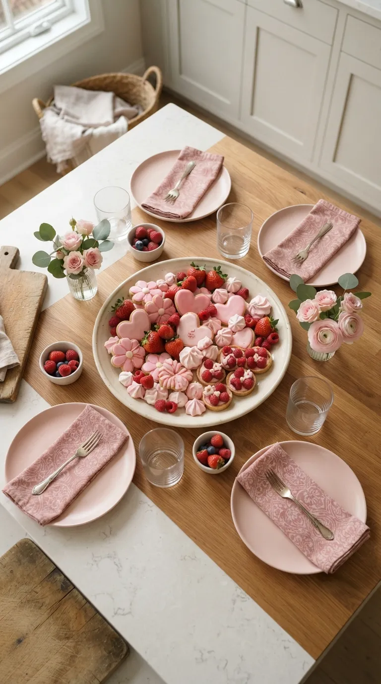 Birthday Pink Decoration Pink Dessert Plate Display