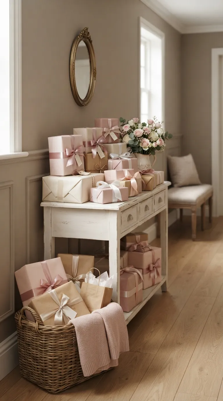 Birthday Pink Decoration Pink Gift Table