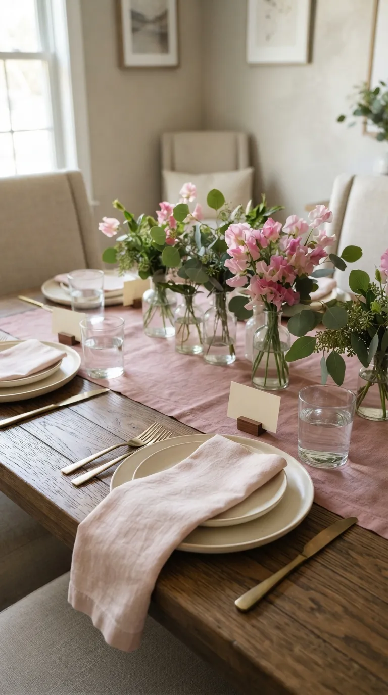 Birthday Pink Decoration Pink Table Runner and Place Cards