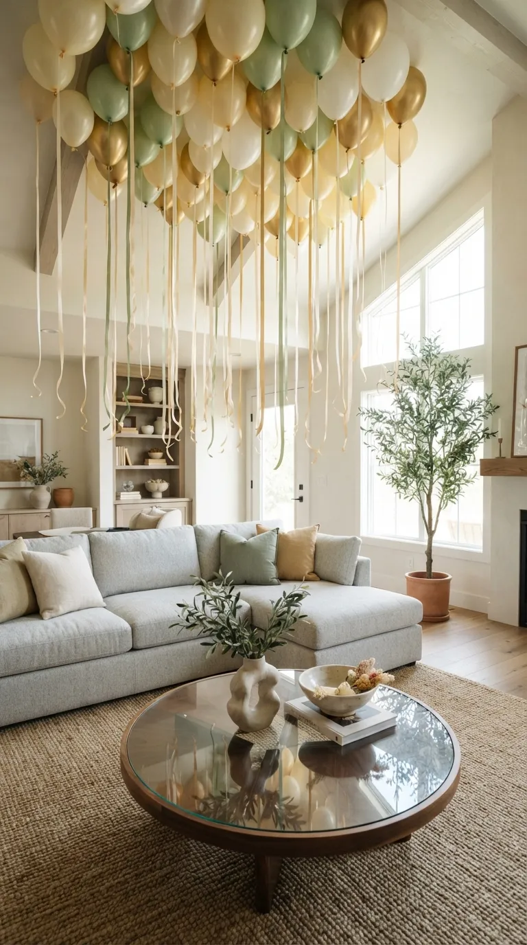 birthday room surprise Floating Balloon Ceiling
