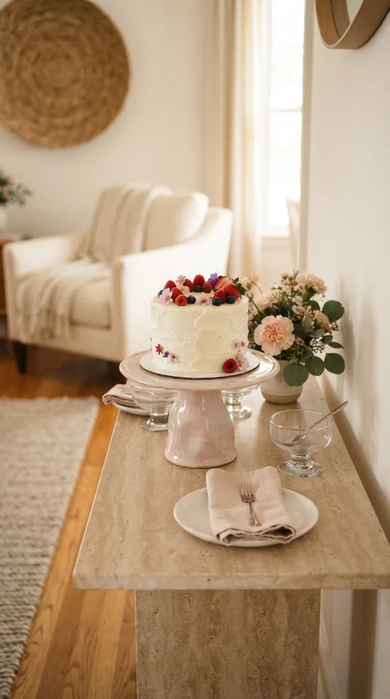Birthday Theme Pink And White Pink Cake Stand