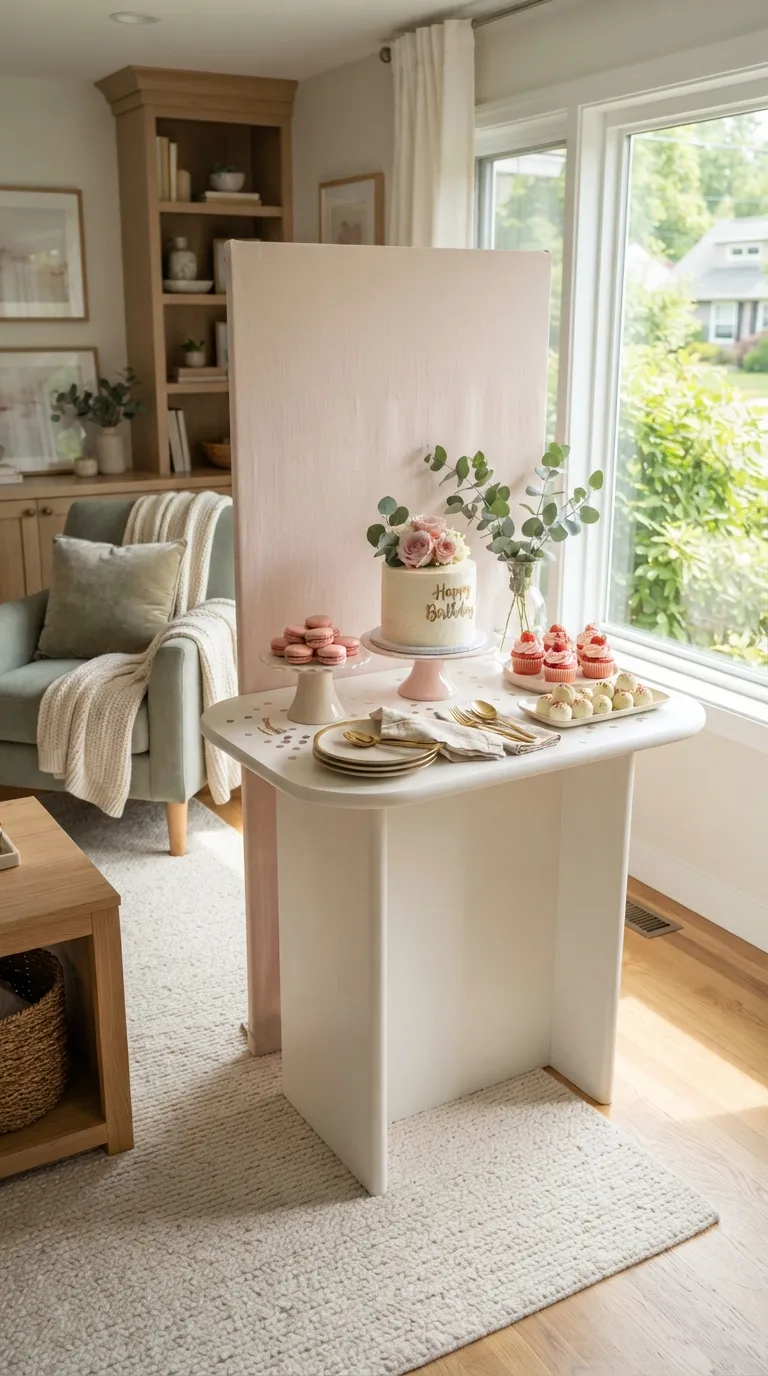 Birthday Theme Pink And White Pink Dessert Table