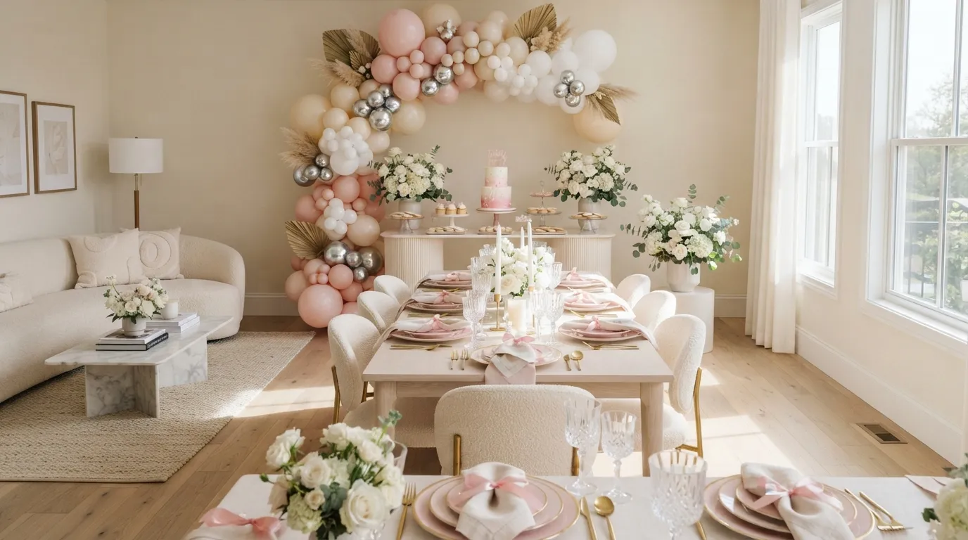 Birthday Theme Pink And White