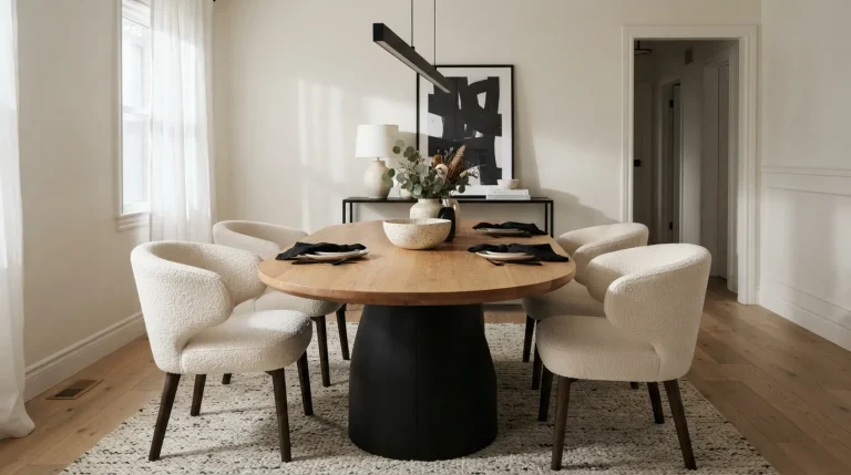 black and white dining room decor