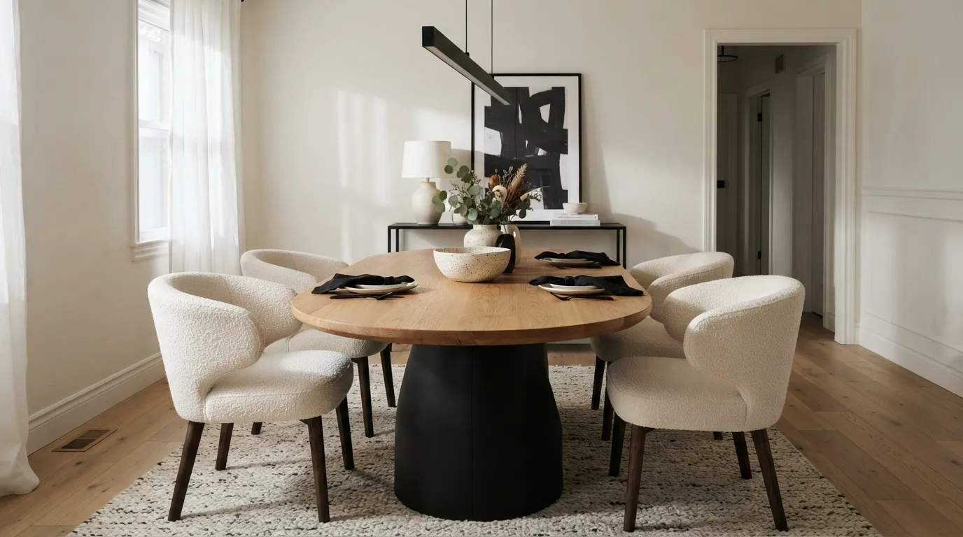 black and white dining room decor