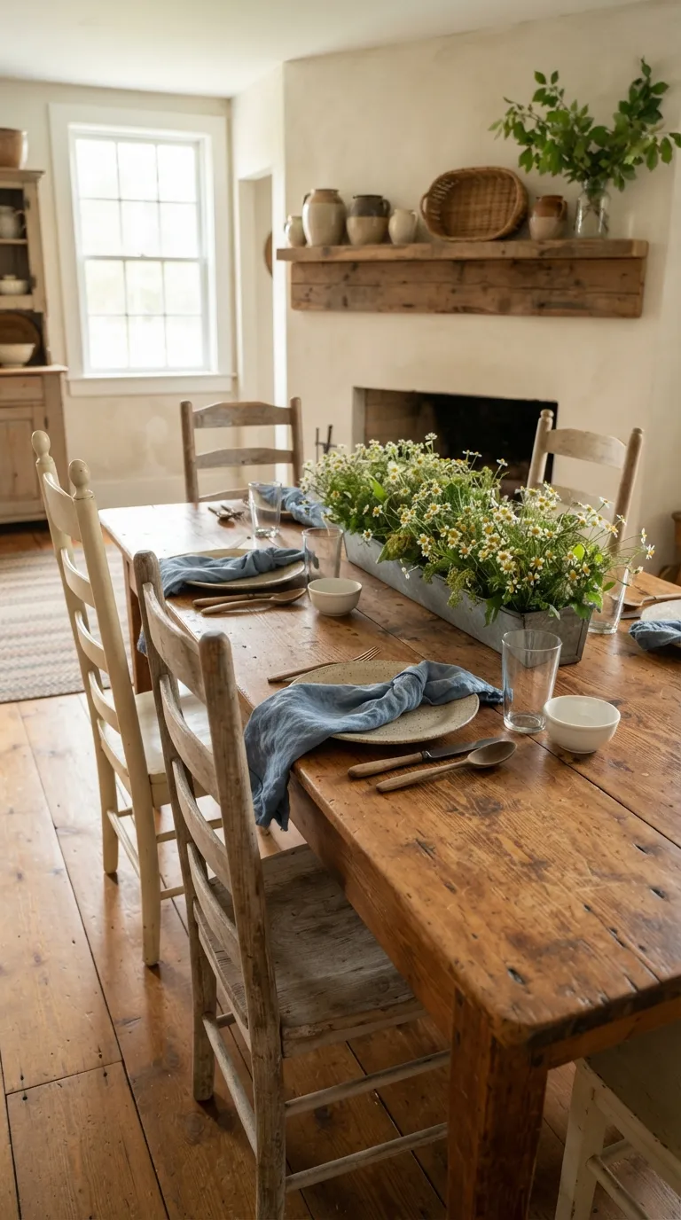 casual dining room decor ideas Farmhouse Table Setting