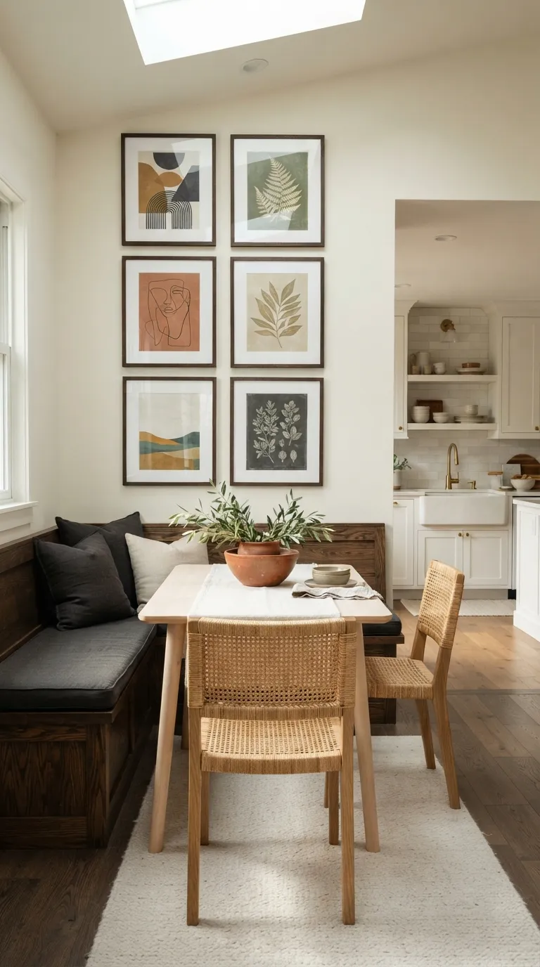 casual dining room decor ideas Gallery Wall Dining Nook