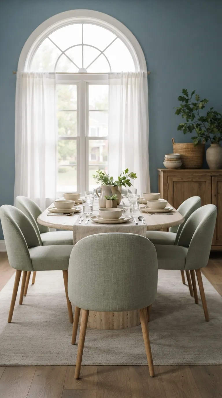 casual dining room decor ideas Soft Linen Dining Chairs