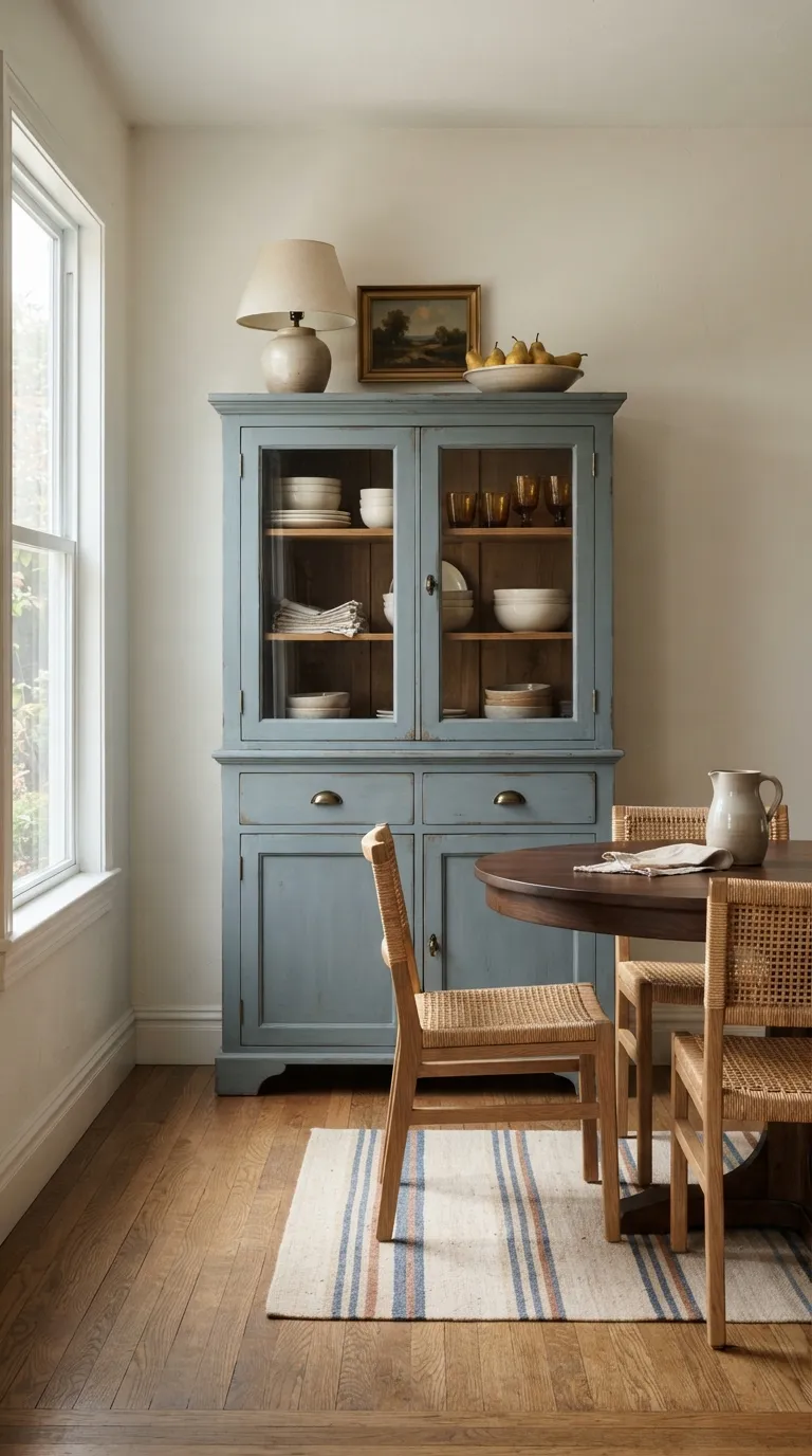 casual dining room decor ideas Vintage Dining Cabinet