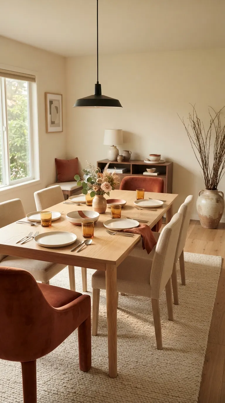 casual dining room decor ideas Warm Terracotta Details