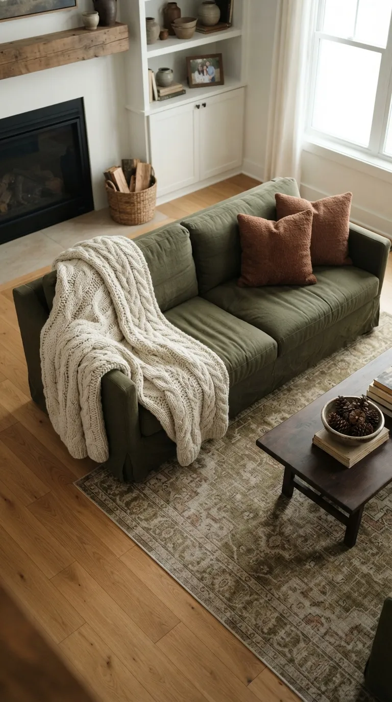 cozy home design trends for a warm aesthetic Chunky Knit Throws for Easy Texture