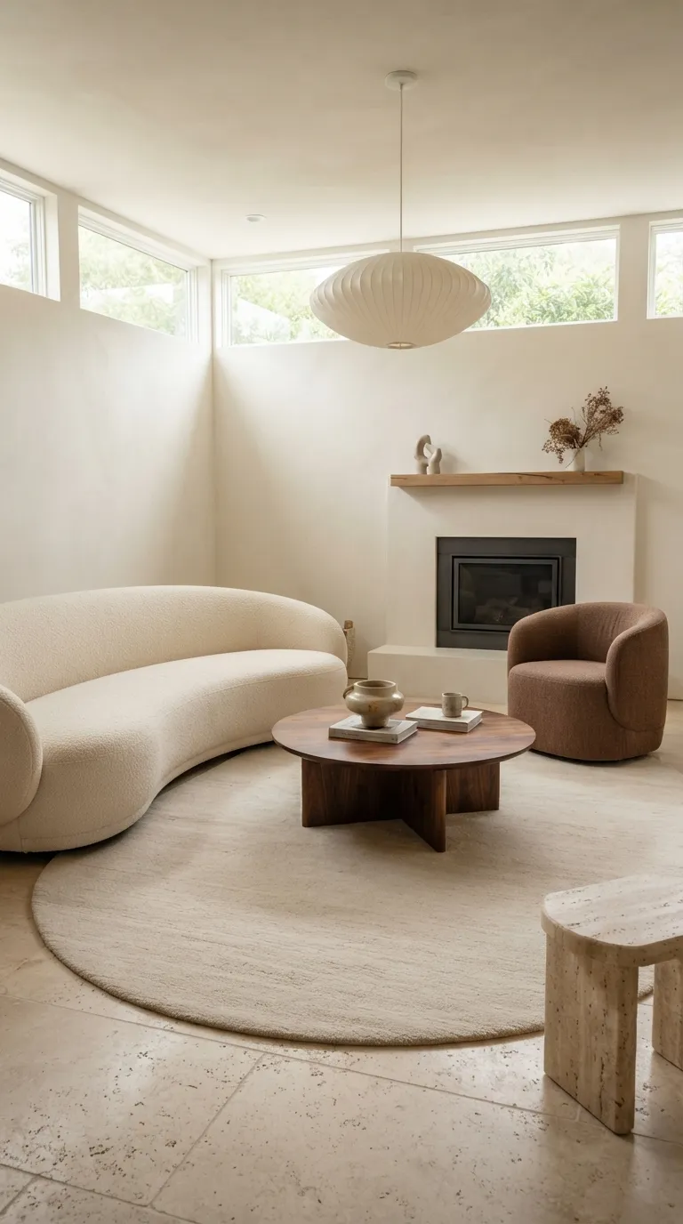 cozy home design trends for a warm aesthetic Curved Furniture for a Softer Look
