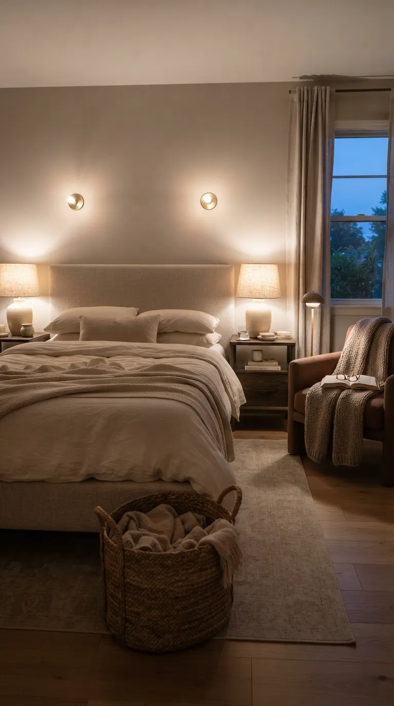 cozy home design trends for a warm aesthetic Soft Lighting in Multiple Layers