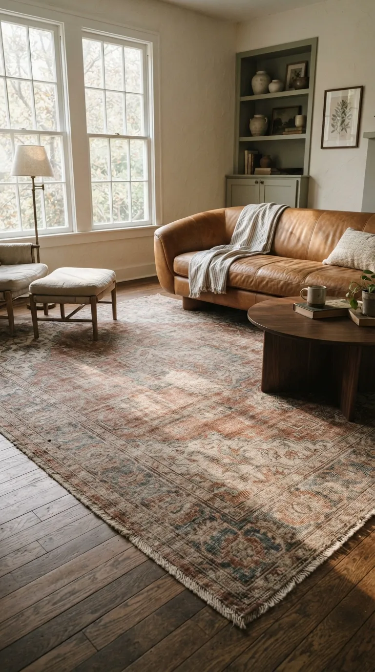 cozy home design trends for a warm aesthetic Vintage-Inspired Rugs With Character
