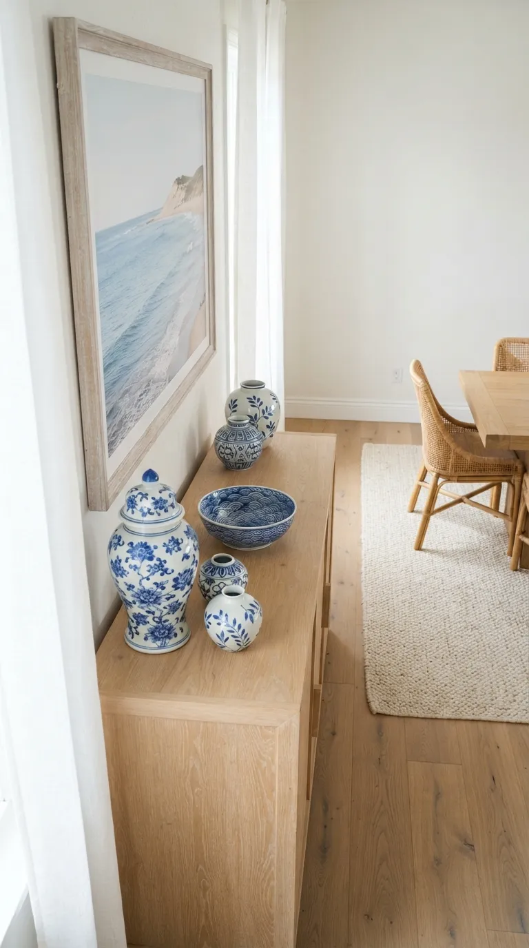 dining room buffet decor ideas Blue And White Ceramics