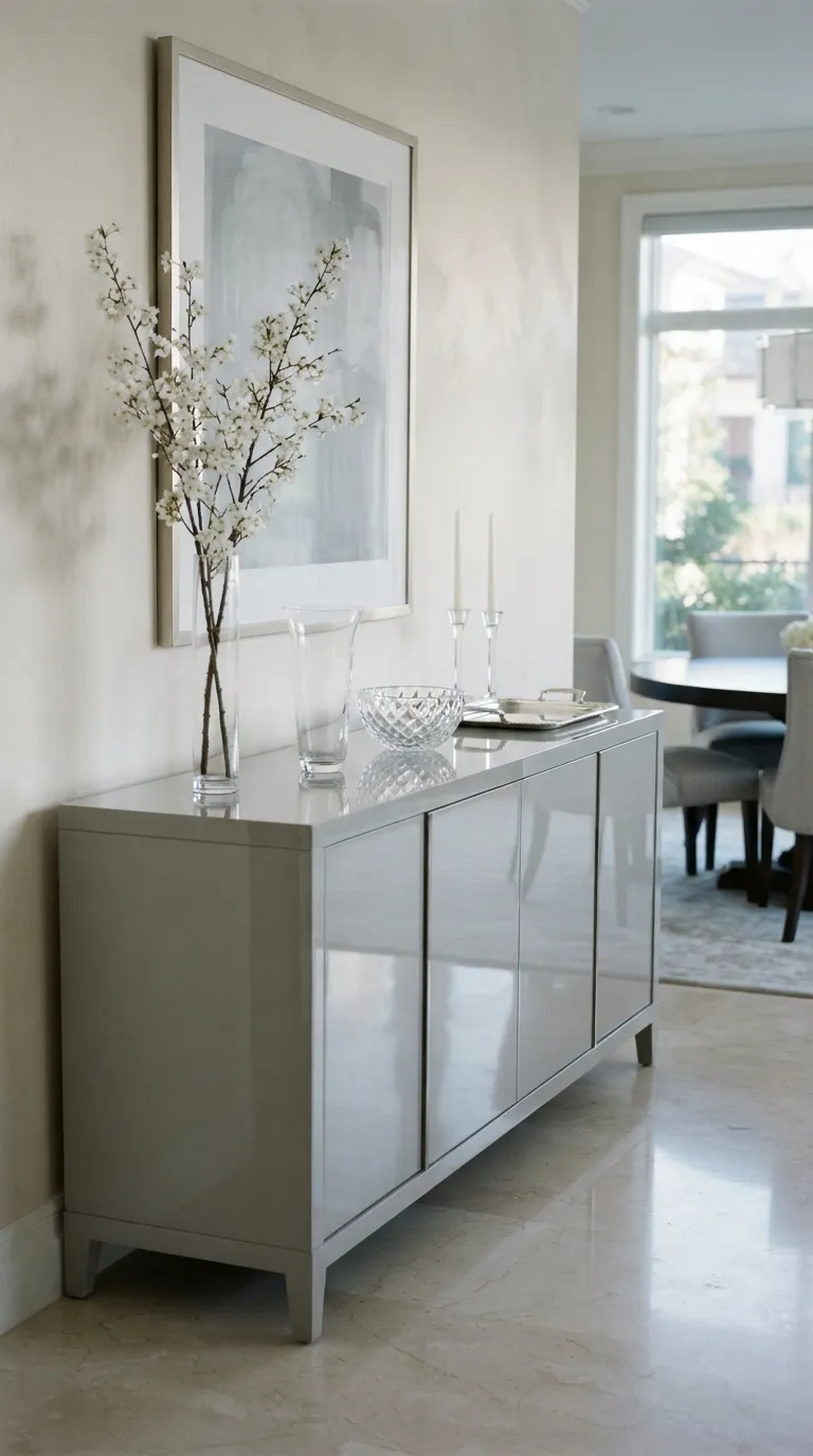 dining room buffet decor ideas Glass And Crystal Touches