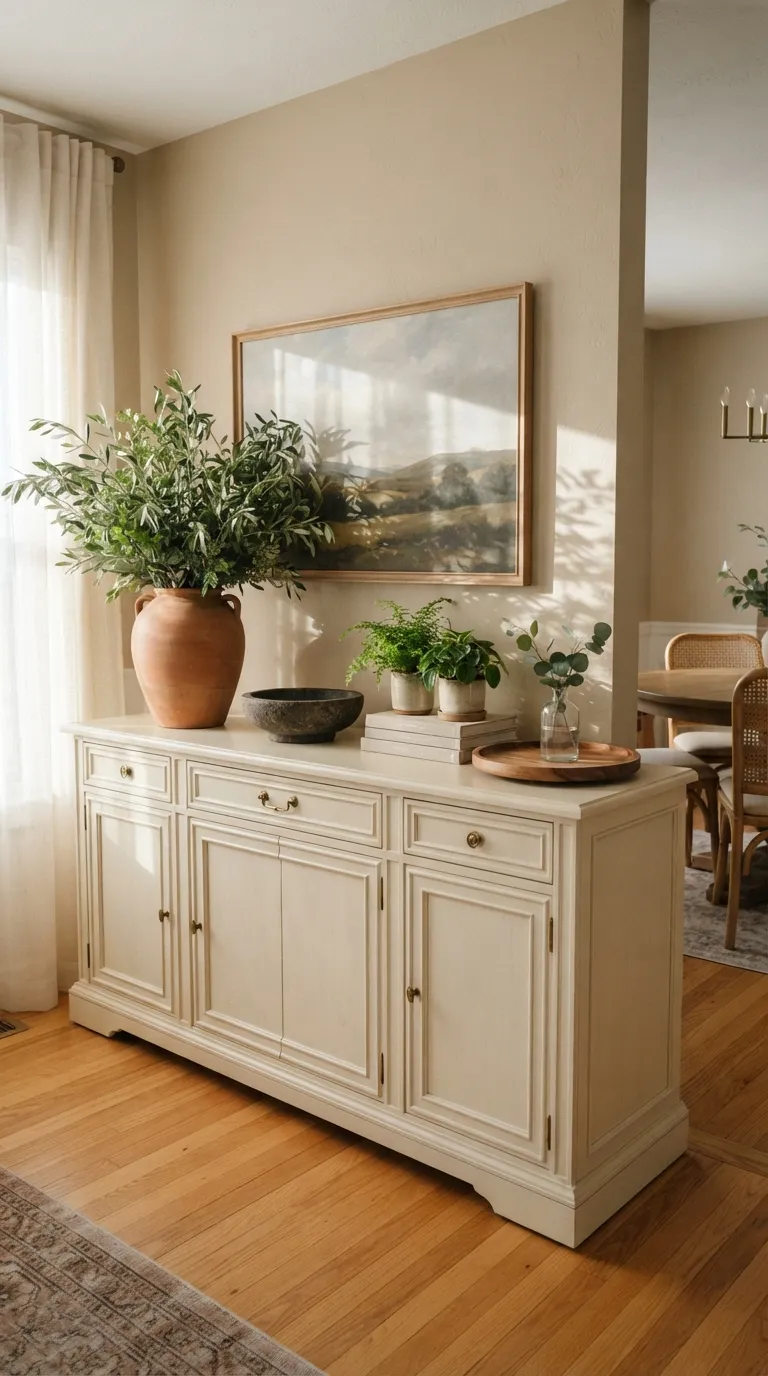dining room buffet decor ideas Natural Greenery Layers