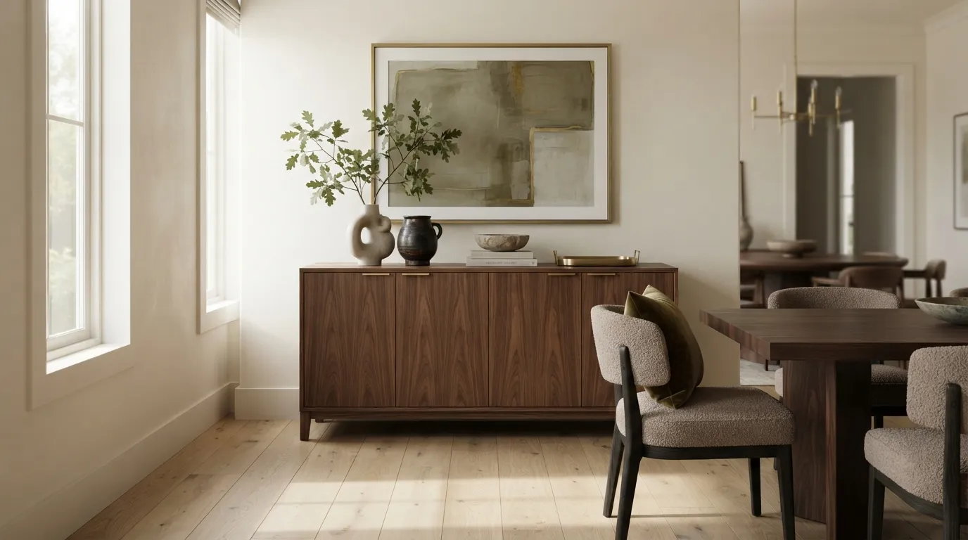 dining room buffet decor modern Fluted Wood Texture