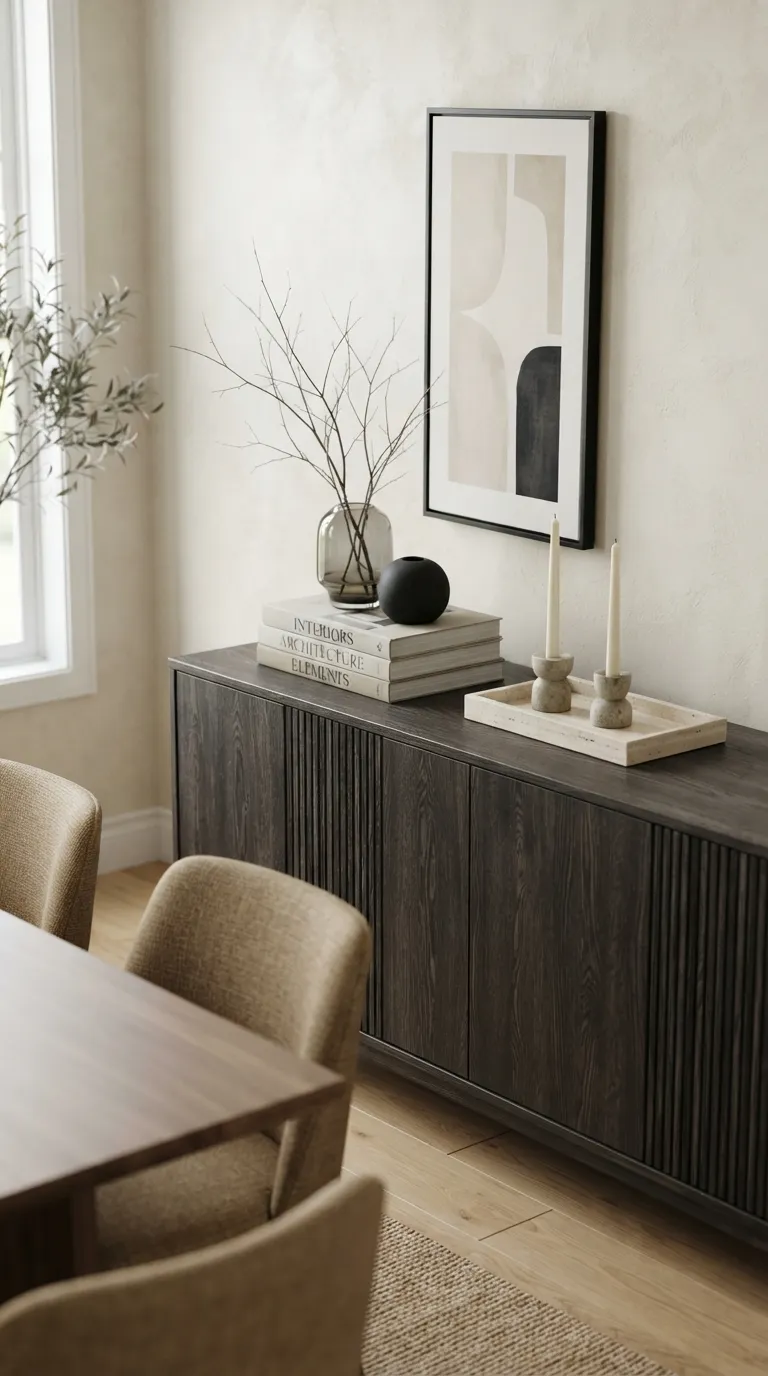 dining room buffet decor modern Layered Book Stack