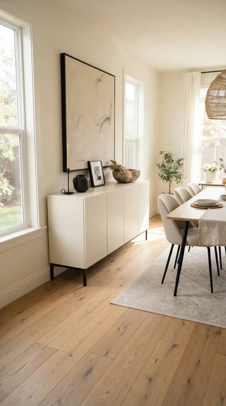 dining room buffet decor modern Minimal Black Accents