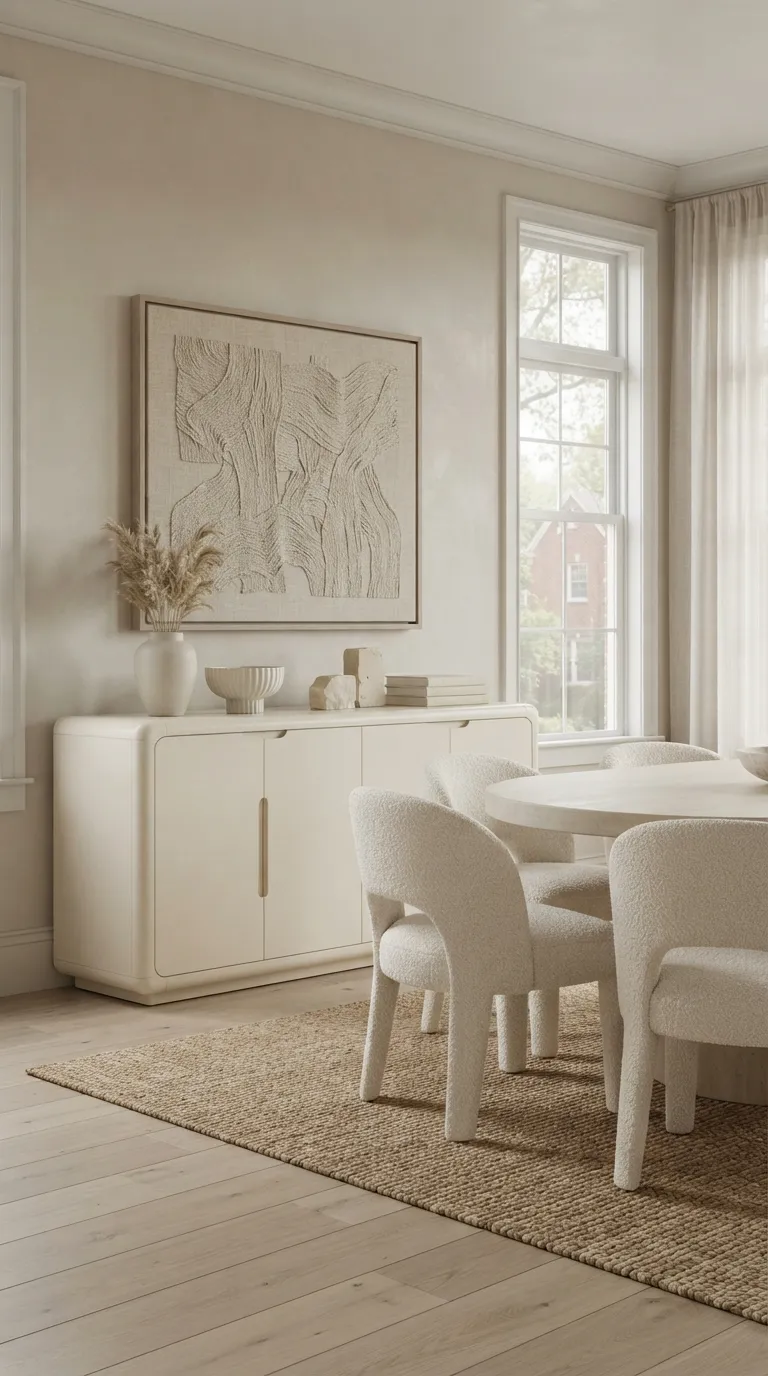 dining room buffet decor modern Monochrome Neutral Layers