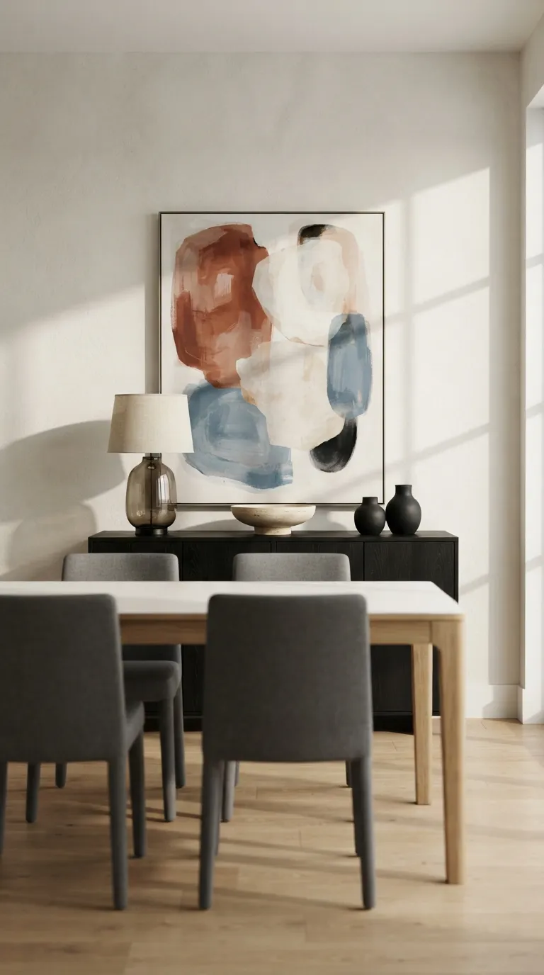 dining room buffet decor modern Oversized Framed Artwork