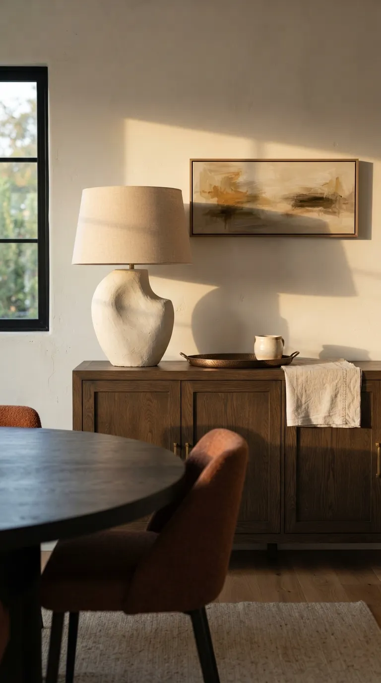 dining room buffet decor modern Statement Sculptural Lamp